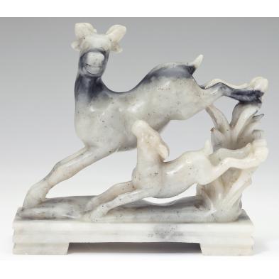 chinese-carved-stone-leaping-deer-and-fawn