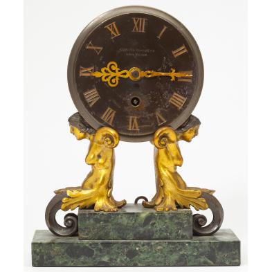 american-d-ore-mounted-figural-mantel-clock