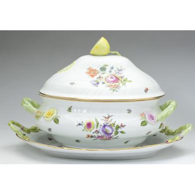 large-herend-printemps-tureen-and-under-tray