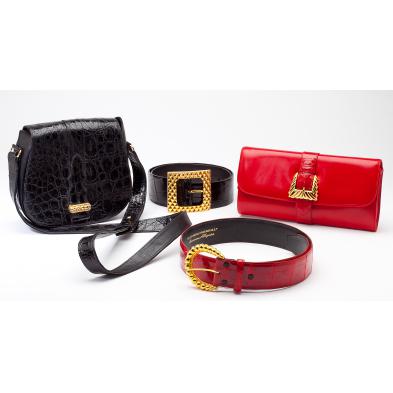two-kleinberg-sherrill-handbags-with-belts