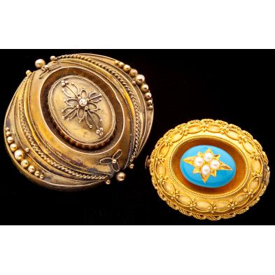 two-early-victorian-gold-brooches