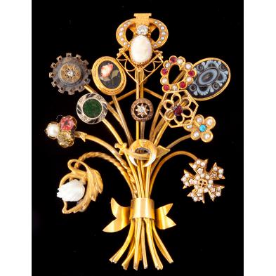 large-gem-set-stickpin-bouquet-brooch