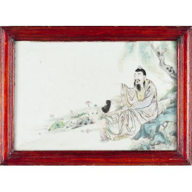 chinese-porcelain-plaque-framed