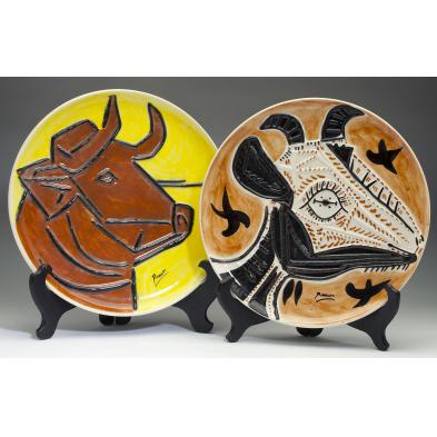 two-ceramic-animal-plates-after-pablo-picasso