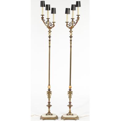 pair-of-brass-torchiere-style-floor-lamps