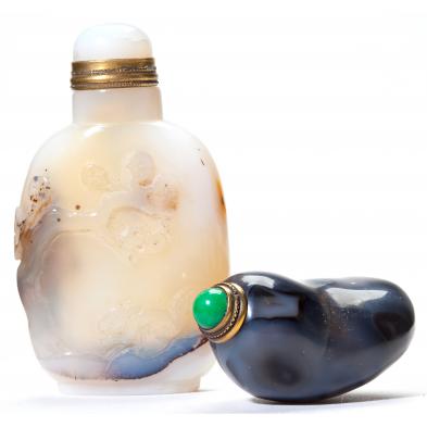 two-chinese-agate-snuff-bottles