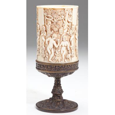 carved-ivory-and-bronze-chalice