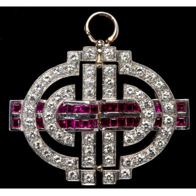platinum-diamond-and-ruby-brooch-pendant