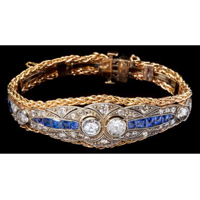 art-deco-diamond-and-sapphire-bracelet