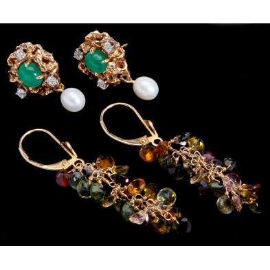 two-pairs-of-gem-set-earrings