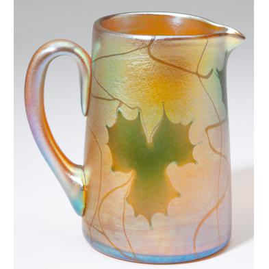 l-c-tiffany-favrile-glass-leaf-vine-pitcher