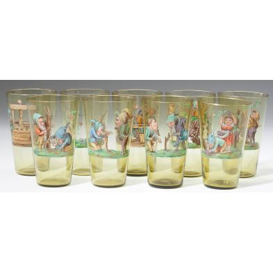 att-lobmyer-enamel-decorated-wine-glasses