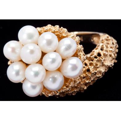 cultured-pearl-and-gold-cocktail-ring