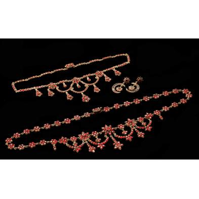 group-of-antique-bohemian-garnet-jewelry