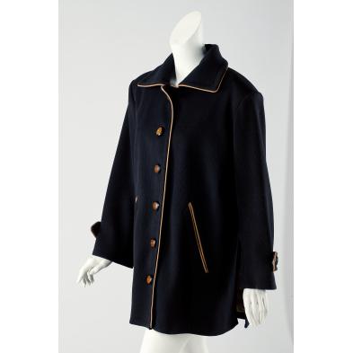 chic-leather-trim-coat-yves-saint-laurent