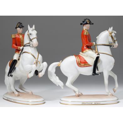 two-augarten-porcelain-equestrian-figures