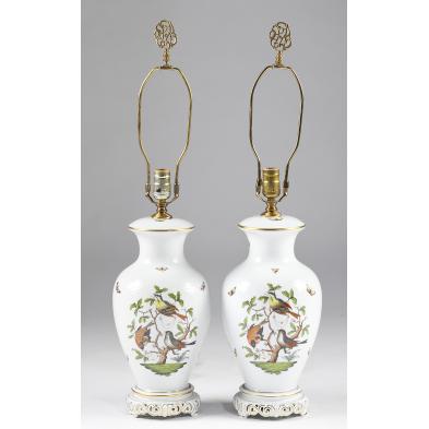 pair-of-herend-rothschild-bird-table-lamps