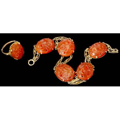 vintage-carnelian-bracelet-and-ring