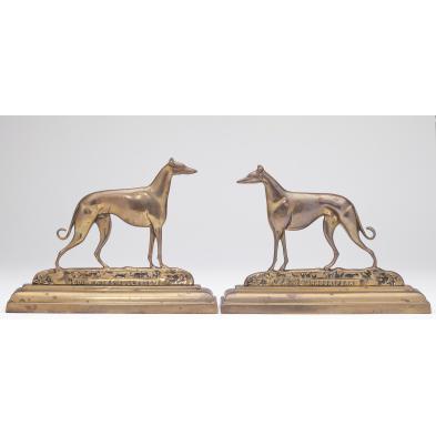 two-cast-brass-models-of-famous-greyhounds