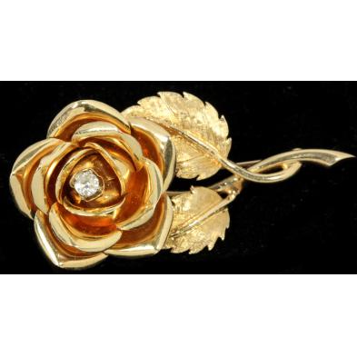 vintage-gold-and-diamond-brooch