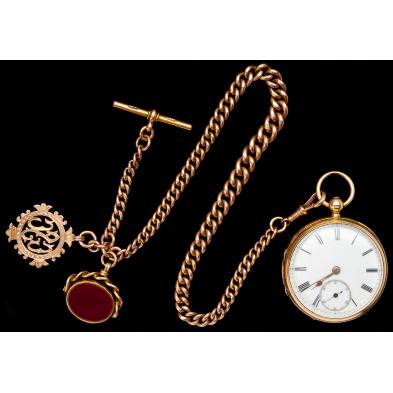 antique-gold-pocket-watch-and-chain