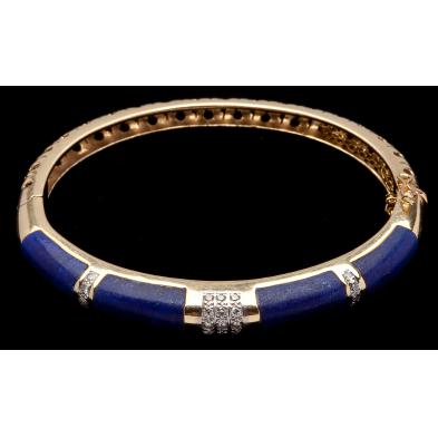 diamond-and-lapis-lazuli-bangle-bracelet