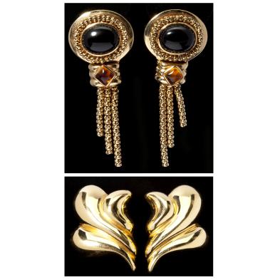 two-pairs-gold-earrings