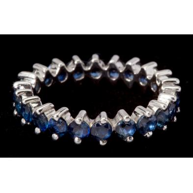 white-gold-and-sapphire-eternity-band