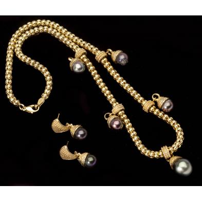gold-pearl-necklace-and-earrings
