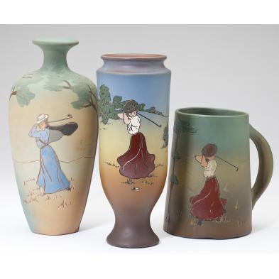 three-pieces-dickens-ware-weller-golf-theme