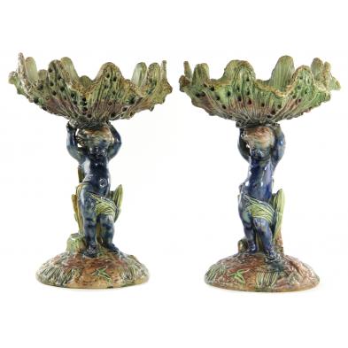 pair-of-early-french-majolica-figural-tazzas