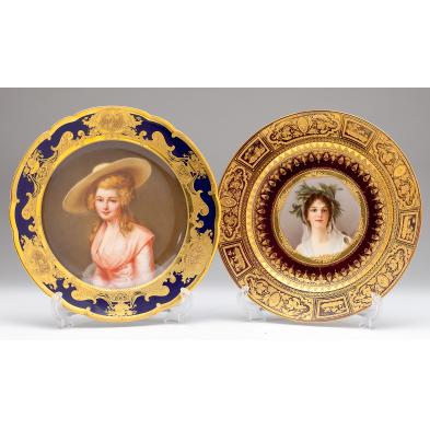 two-porcelain-cabinet-portrait-plates