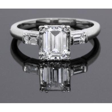 platinum-and-emerald-cut-diamond-ring