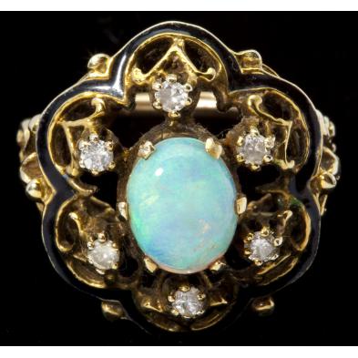 enamel-diamond-and-opal-ring