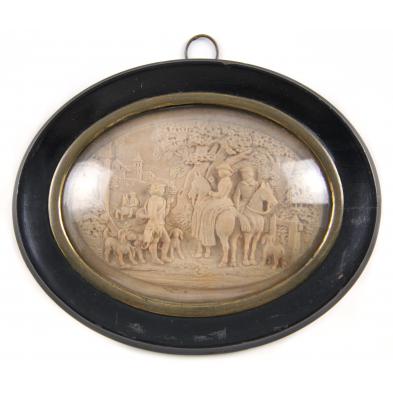 miniature-hunt-scene-plaque-19th-century