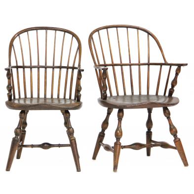 two-similar-american-windsor-bowback-chairs
