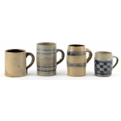 group-of-four-stoneware-mugs