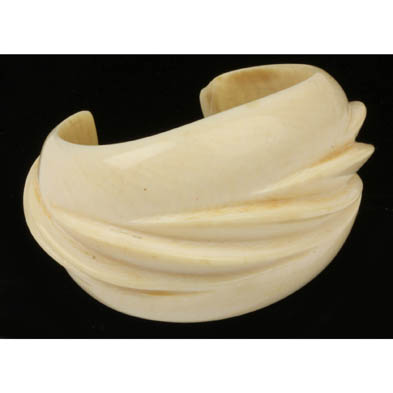 vintage-carved-ivory-cuff-bracelet