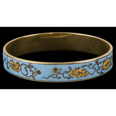 vintage-gold-and-enamel-bangle-bracelet