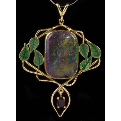 art-nouveau-opal-enamel-and-garnet-pendant