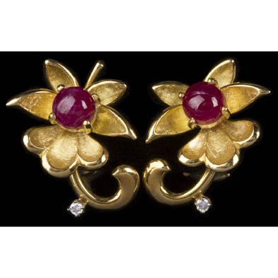 ruby-and-diamond-ear-clips