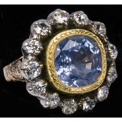 vintage-sapphire-and-old-mine-cut-diamond-ring