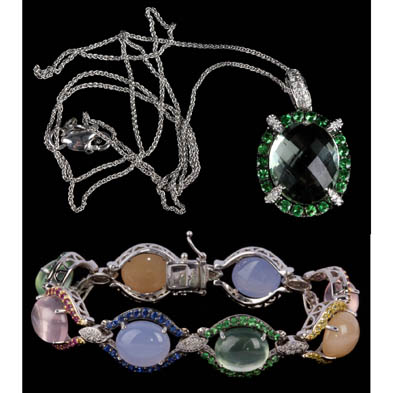 18kt-gold-diamond-gemstone-bracelet-necklace