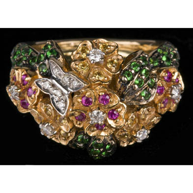 14kt-floral-gemstone-ring