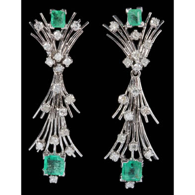 vintage-emerald-and-diamond-pendant-ear-clips