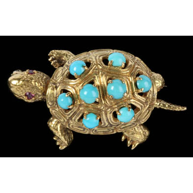 18kt-gold-and-turquoise-turtle-brooch