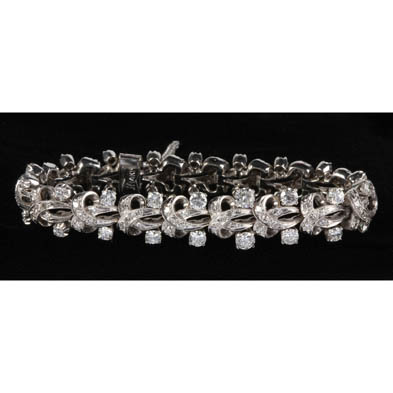 vintage-14kt-white-gold-and-diamond-bracelet