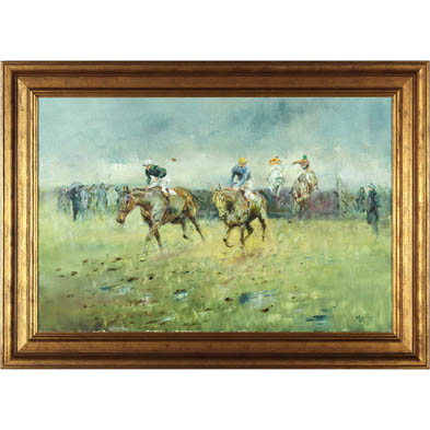 michael-lyne-1912-1989-point-to-point-in-rain