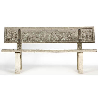 vintage-custom-carved-dog-garden-bench