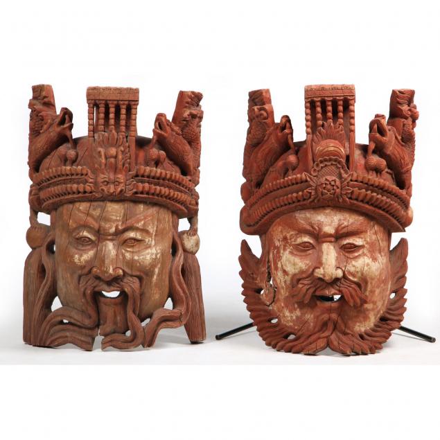 pair-of-large-chinese-architectural-masks